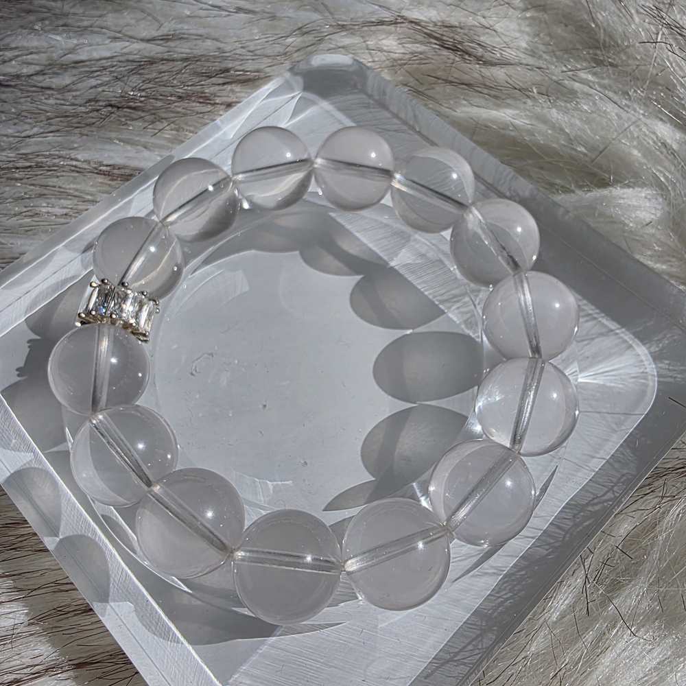 Light Pink Clear Beaded Bracelet